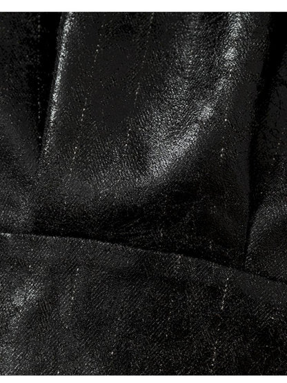 Back leather long sleeve sweater jacket【s0000013477】