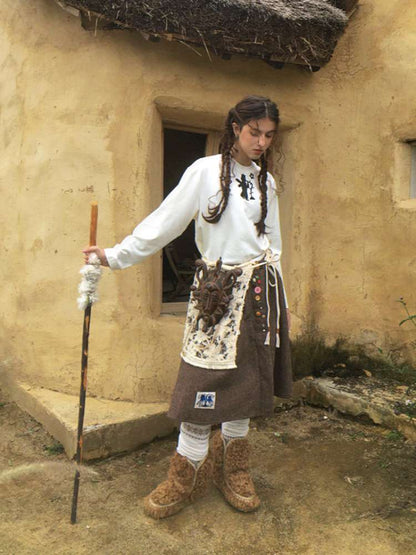 Forest Elf Print Long Sleeve T-Shirt【s0000014898】