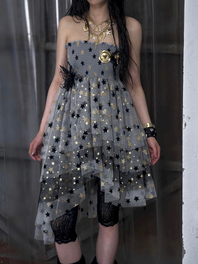 Puffy Tulle Two-Way Strapless Half-Skirt【s0000012792】