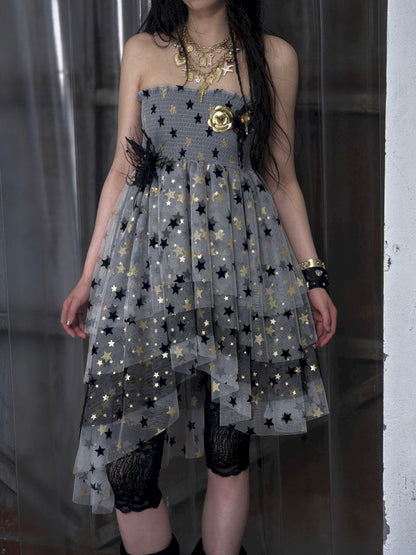 Puffy Tulle Two-Way Strapless Half-Skirt【s0000012792】
