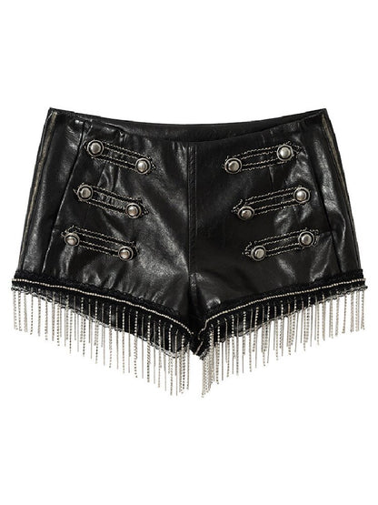 NO RCourt Punk Metal Chain Slim Shorts【s0000017236】