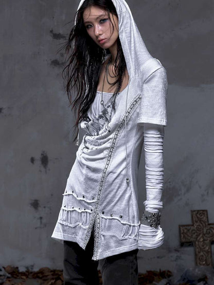 Patchwork long-sleeve layered dress【s0000014465】