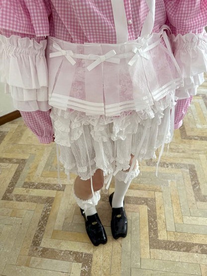 Double-layer bow-tie short skirt【s0000012764】