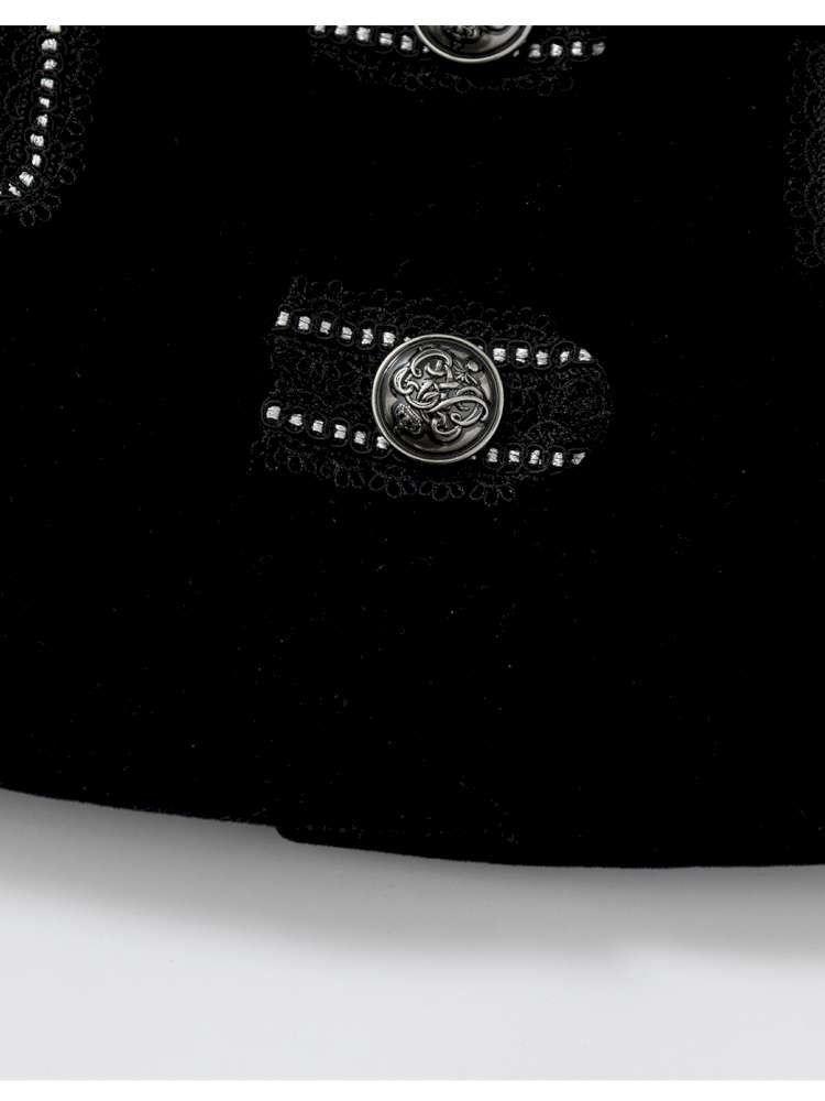 Waist-Defining Flocked Suit Jacket【s0000014458】