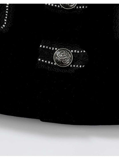 Waist-Defining Flocked Suit Jacket【s0000014458】