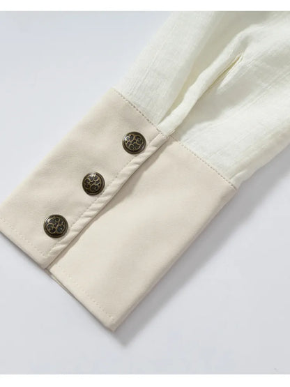 Leather Detachable Long-Sleeved Shirt【s0000014119】