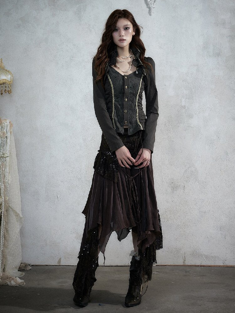 Medieval Heavy Work Lace Shirt【s0000017985】