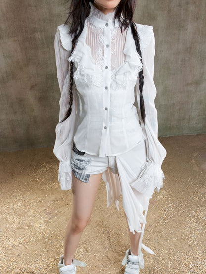 Chiffon Thin Sheer Top【s0000012653】