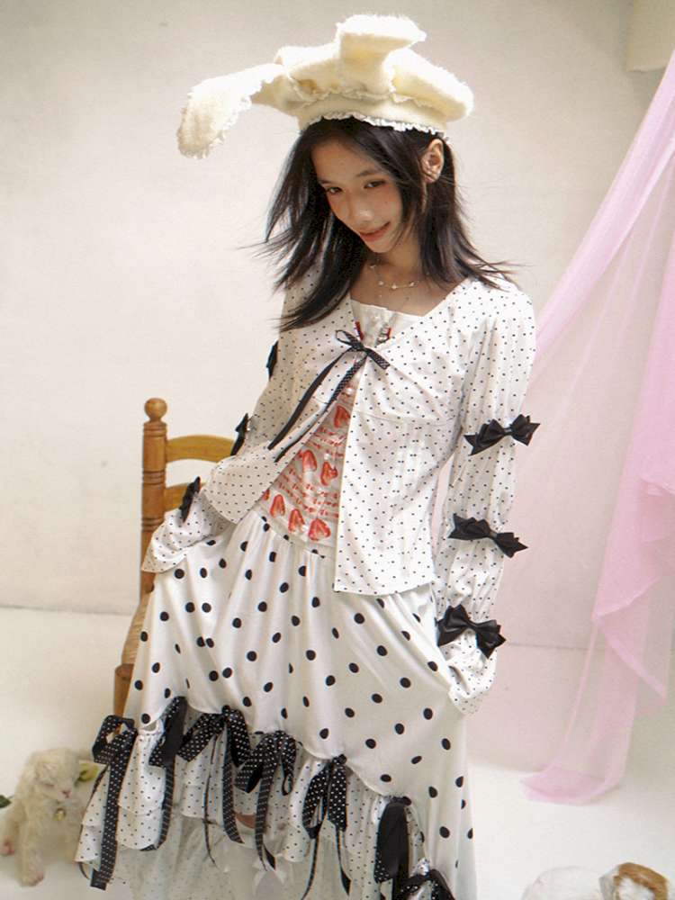 Asymmetric Bow Midi Skirt【s0000014525】