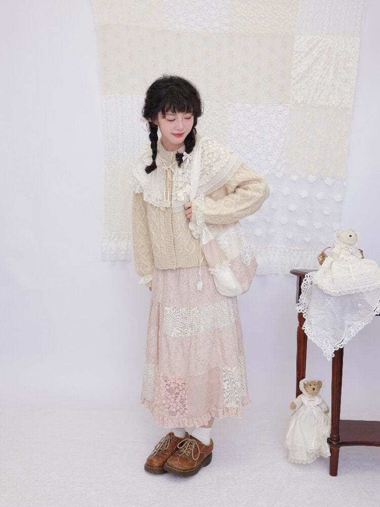 Handmade Lace Twist Knit Sweater【s0000016502】