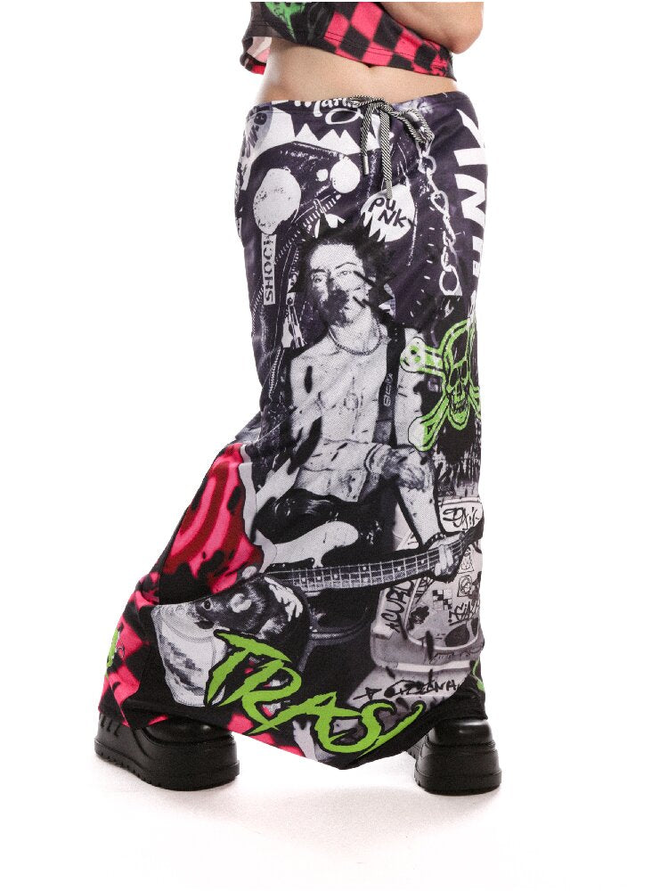 DeadEndKids Retro Print Long Skirt【s0000019126】