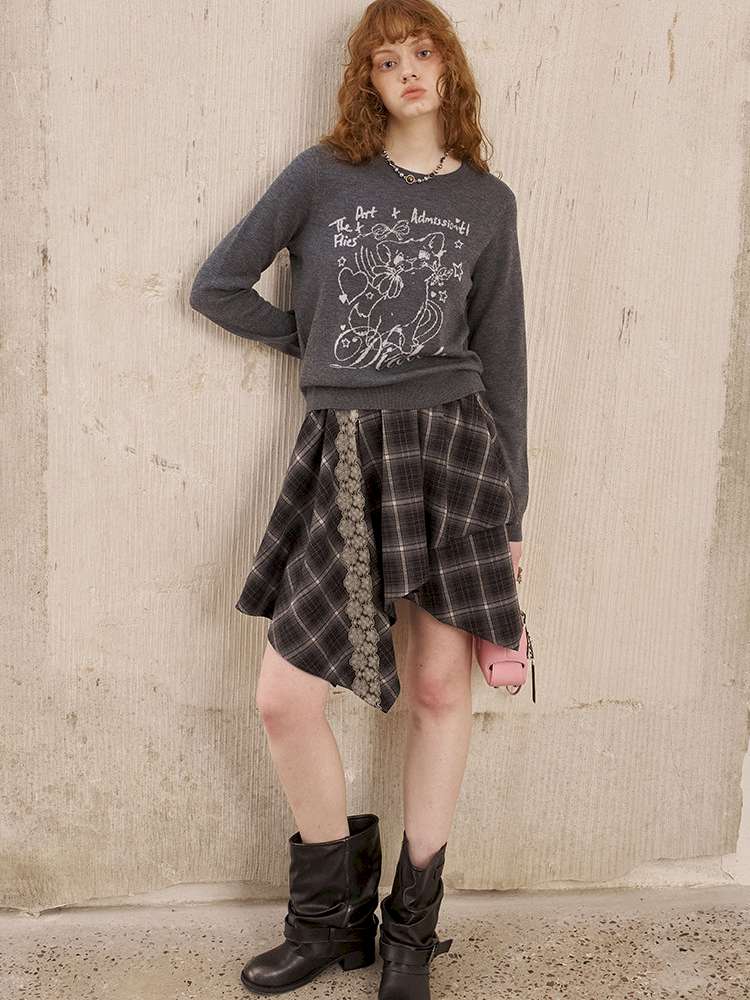 Puppy Kissing Bear Sweater Skirt【s0000015068】
