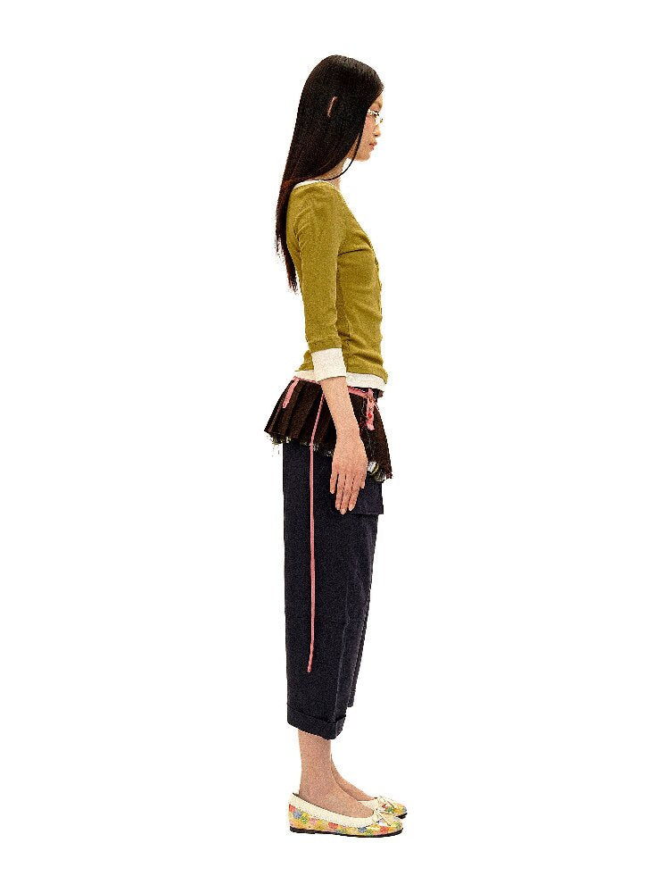 Two Piece Contrasting Henry Top【s0000016112】