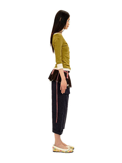 Two Piece Contrasting Henry Top【s0000016112】