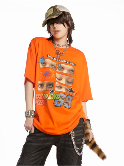 Hip Hop Trend Couple Loose Multicolor T-Shirt【s0000013603】