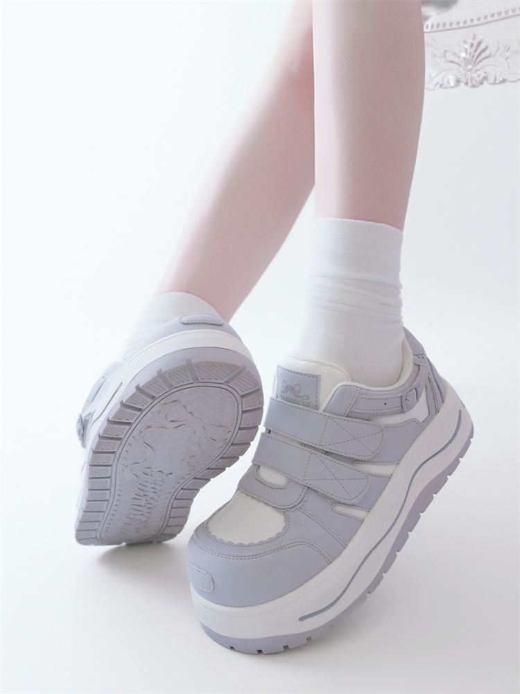 Lace-up thick-soled sneakers【s0000012963】