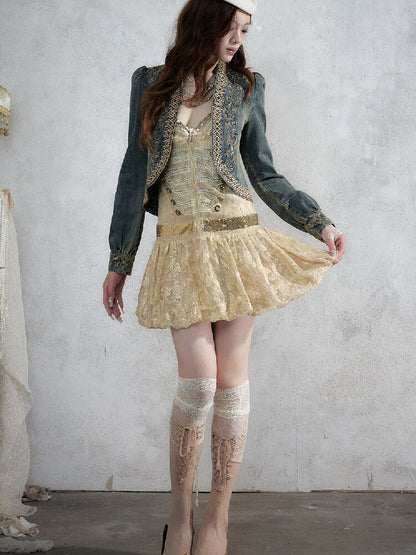 Vintage Court Punk Sequin Dress【s0000017858】
