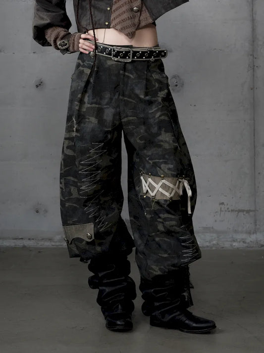 Embroidered Camo Pants【s0000014116】