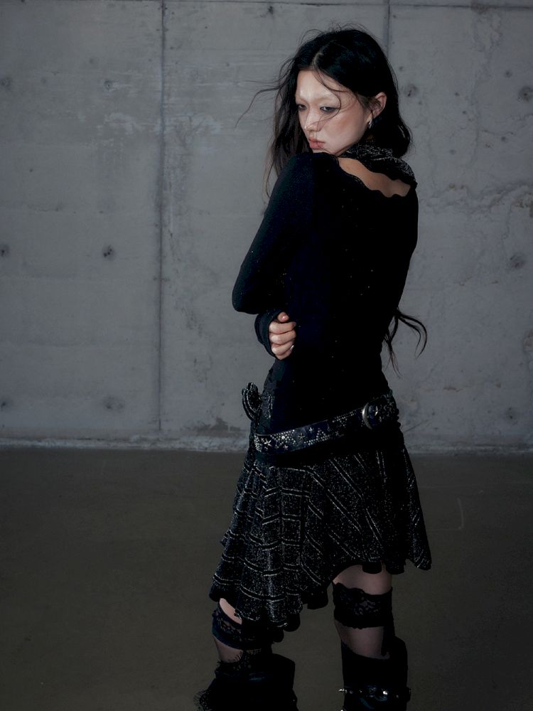 Stacked Neck One-Shoulder Dress【s0000013475】