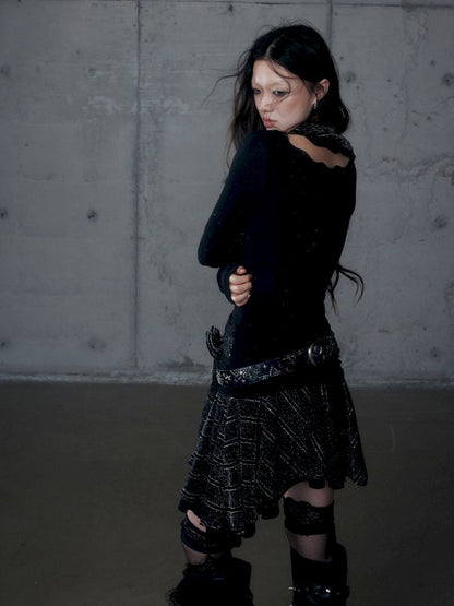 Stacked Neck One-Shoulder Dress【s0000013475】