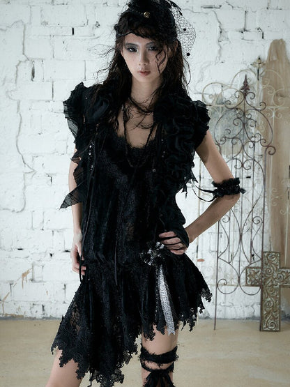 Romantic Velvet Drawstring Slip Dress【s0000016982】
