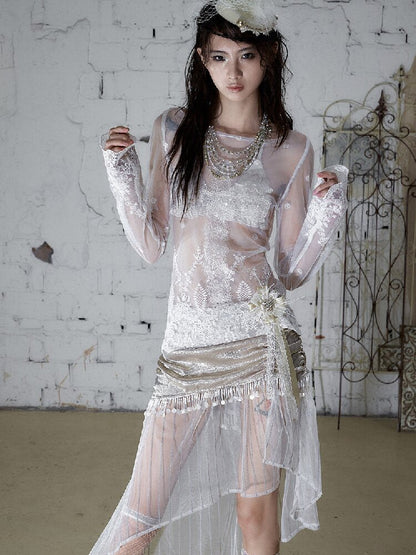 French Palace Satin Mermaid Skirt【s0000017238】