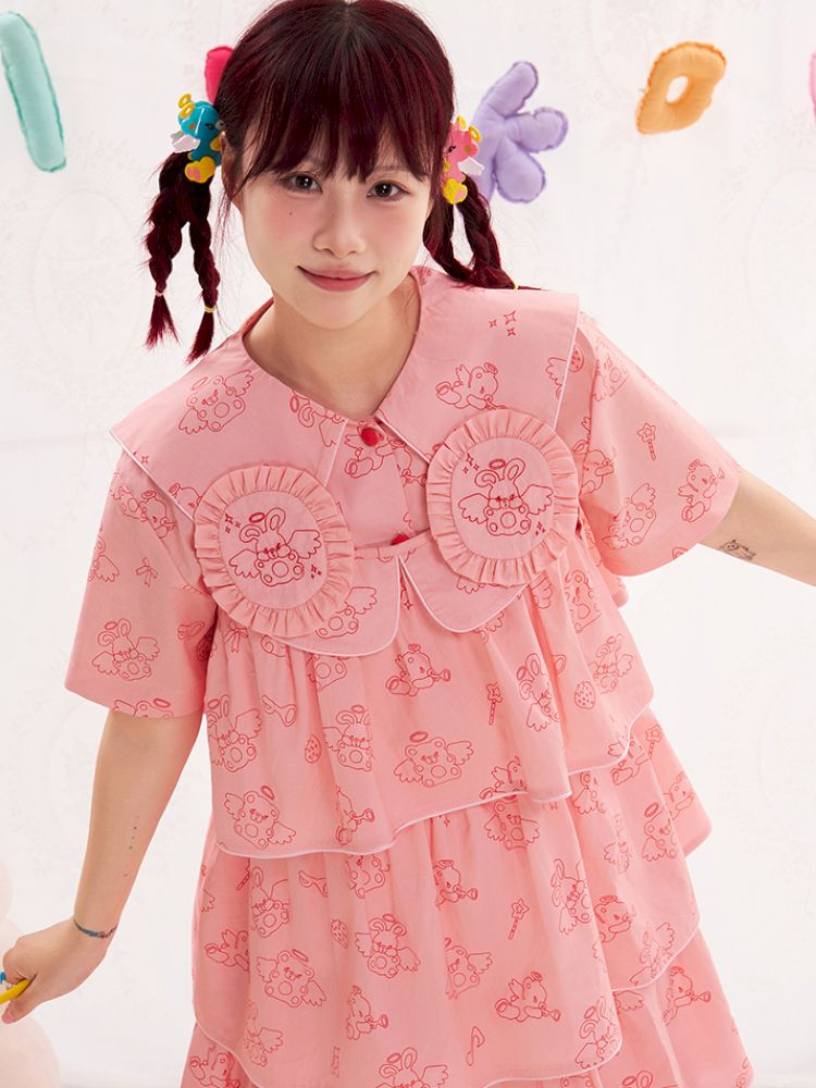 Animal Angel Pink Cake Halter Dress【s0000013192】