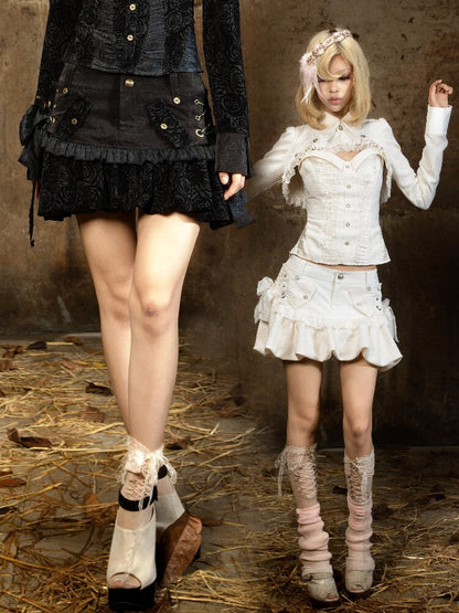 Patchwork Fitted Low Rise Short Skirt【s0000018376】
