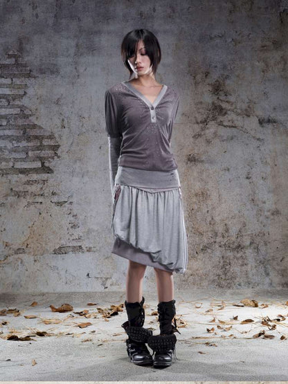 High-Stretch Printed Rhinestone Knit Top【s0000014490】