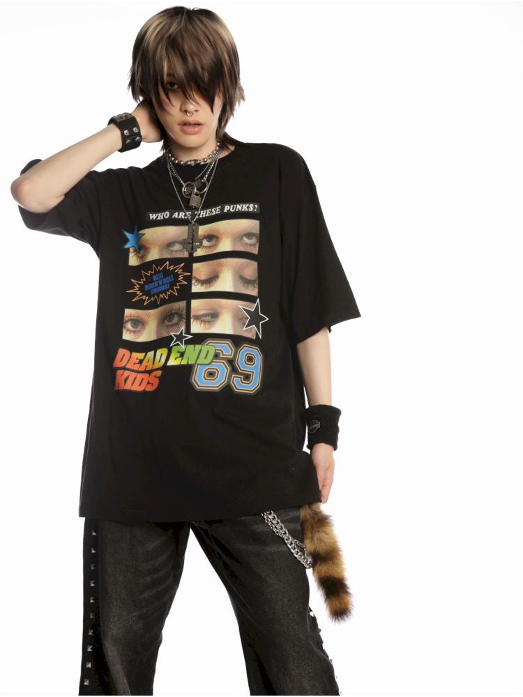 Hip Hop Trend Couple Loose Multicolor T-Shirt【s0000013603】