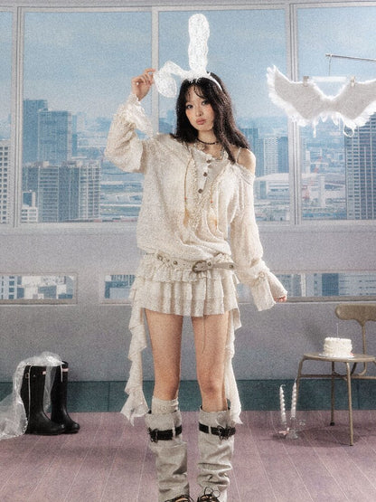 Texture Irregular Streamer Skirt【s0000016281】