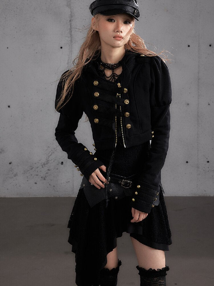 Hooded Fleece Napoleon Jacket【s0000019155】