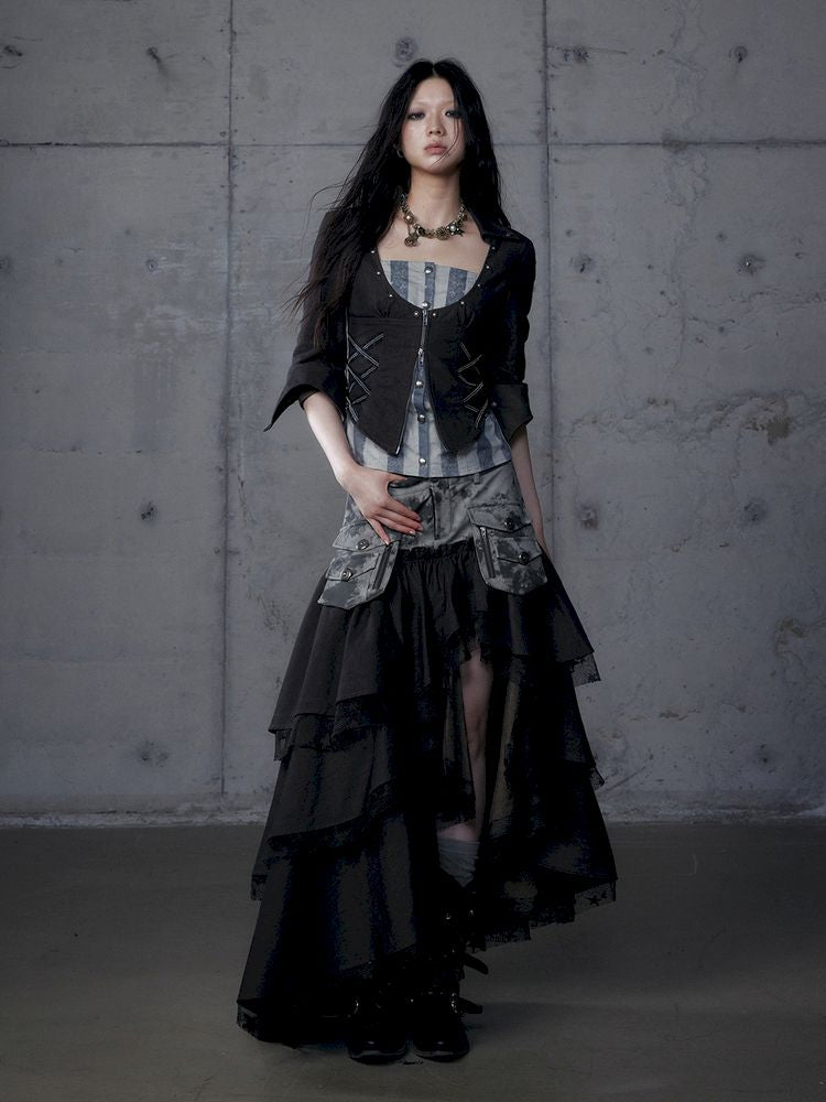 Fake Two Piece Heavy Layered Cake Skirt【s0000013476】