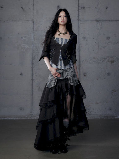 Fake Two Piece Heavy Layered Cake Skirt【s0000013476】