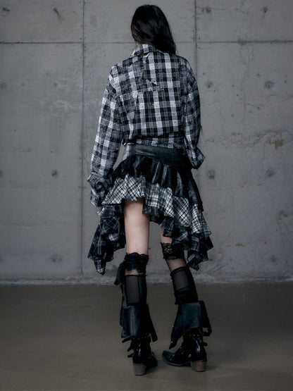 Heavy leather bustier skirt【s0000013467】