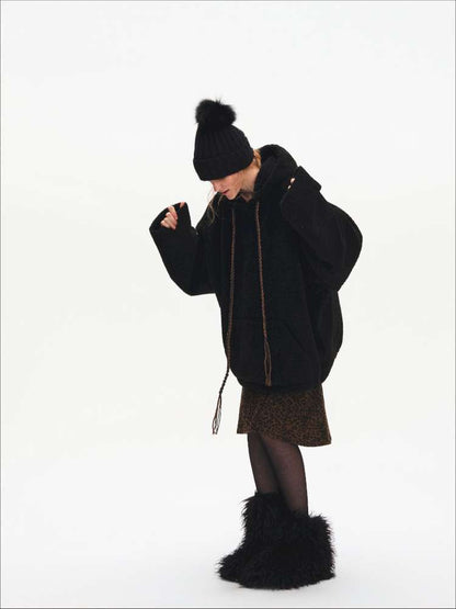 Drawstring Loose Hooded Jacket【s0000015060】