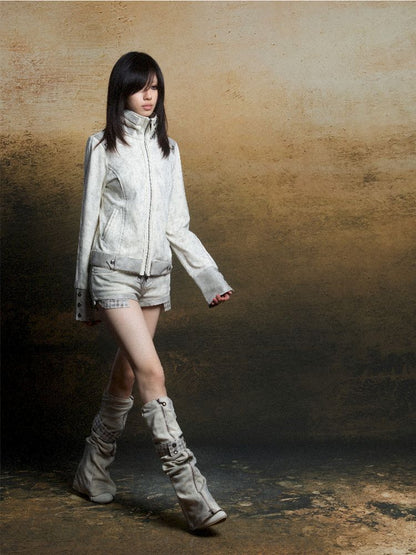 낮은 허리 반바지 2 개 레깅스 [S000011805]