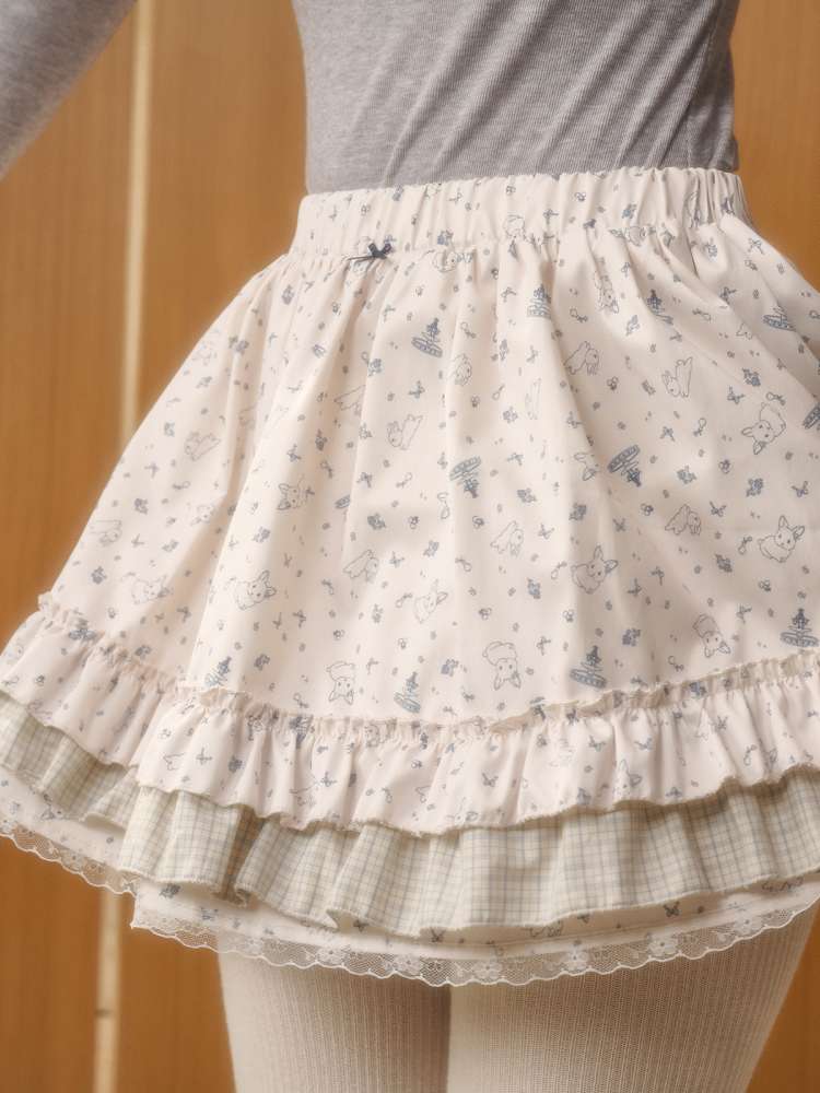Rabbit Print Design Top Skirt【s0000014886】