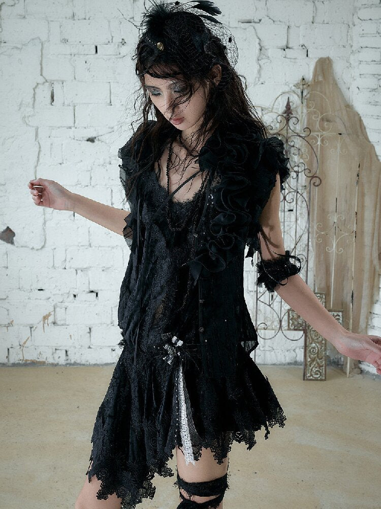 Romantic Velvet Drawstring Slip Dress【s0000016982】