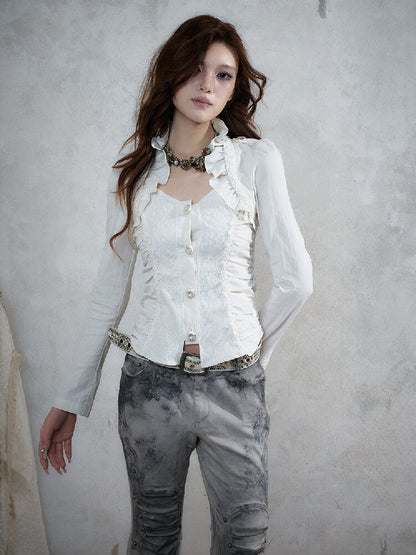 Medieval Heavy Work Lace Shirt【s0000017985】