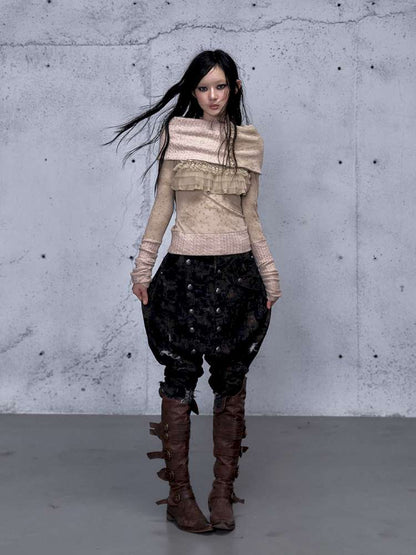 Vintage Punk Scarf Wool Knit Layer【s0000014923】