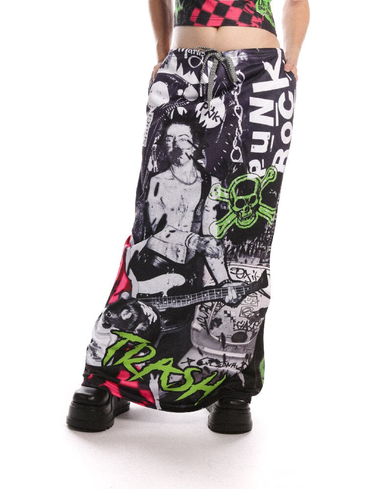 DeadEndKids Retro Print Long Skirt【s0000019126】
