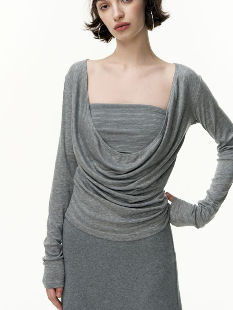 Tencel Lycra swing collar bottoming shirt【s0000013743】
