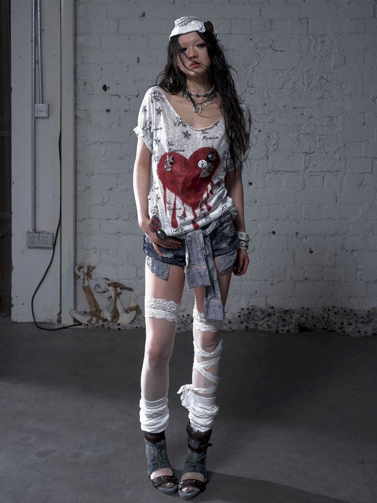 Large neckline loose-fitting T-shirt【s0000012799】