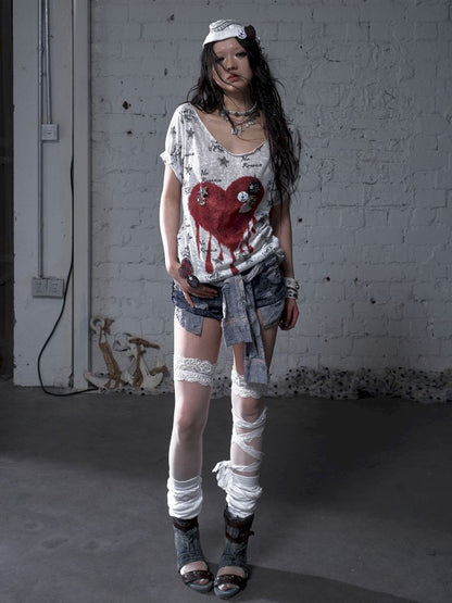 Large neckline loose-fitting T-shirt【s0000012799】