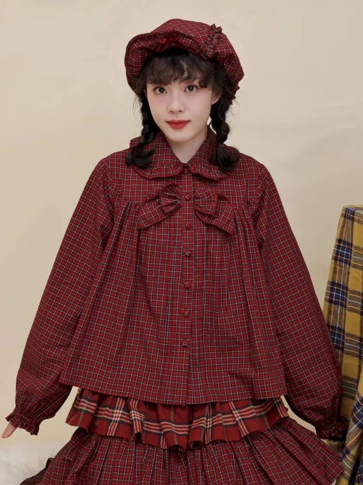 Bow-tie ruffled oversized shirt【s0000014172】