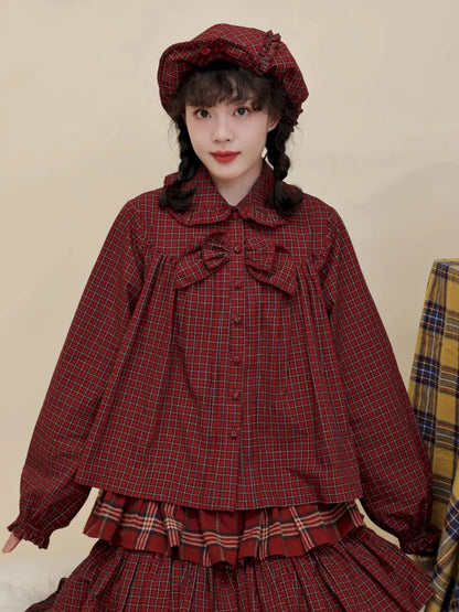 Bow-tie ruffled oversized shirt【s0000014172】