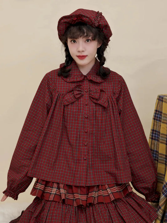 Bow-tie ruffled oversized shirt【s0000014172】
