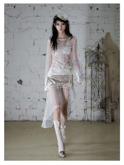 French Palace Satin Mermaid Skirt【s0000017238】