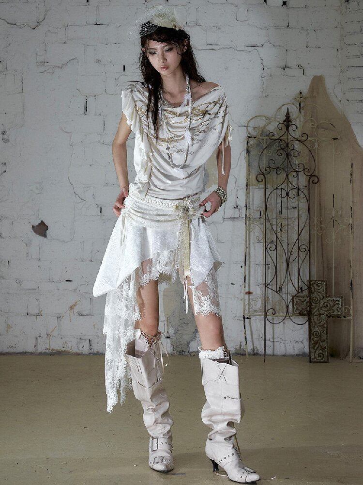 Baroque Velvet Lace A-Line Skirt【s0000016988】